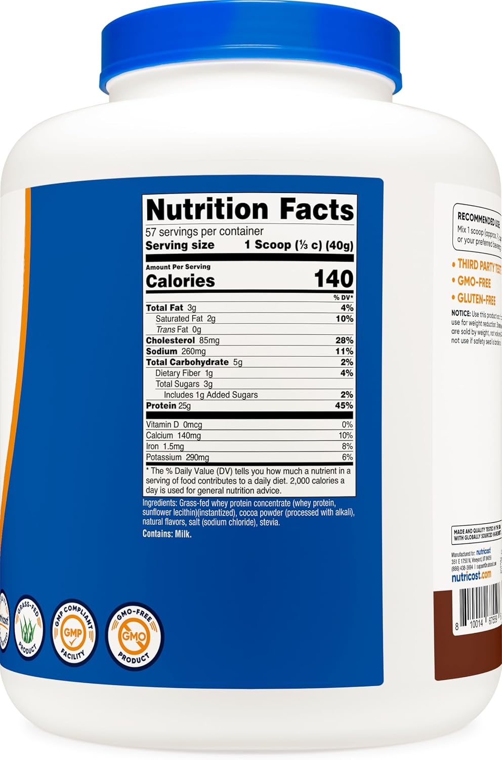 image:imageNutricost GrassFed Whey Protein Concentrate Powder Chocolate 5LBSChocolate
