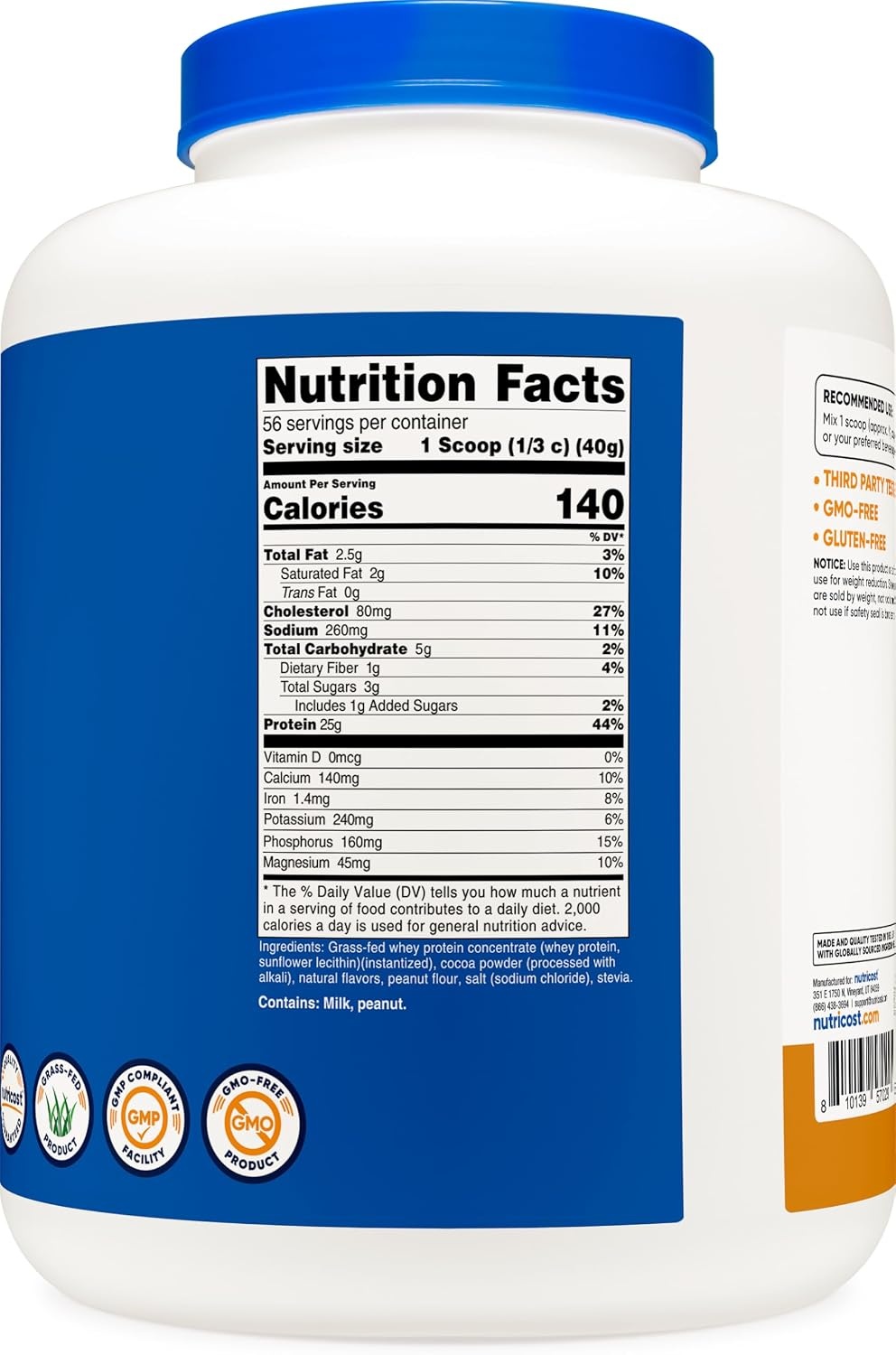 image:imageNutricost GrassFed Whey Protein Concentrate Powder Chocolate 5LBSChocolate Peanut Butter
