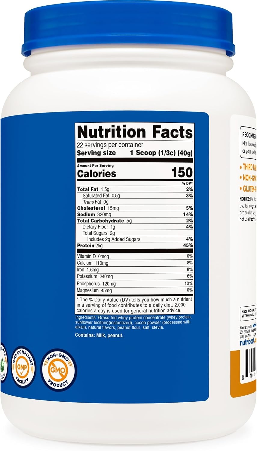 image:imageNutricost GrassFed Whey Protein Concentrate Powder Chocolate 5LBSChocolate Peanut Butter