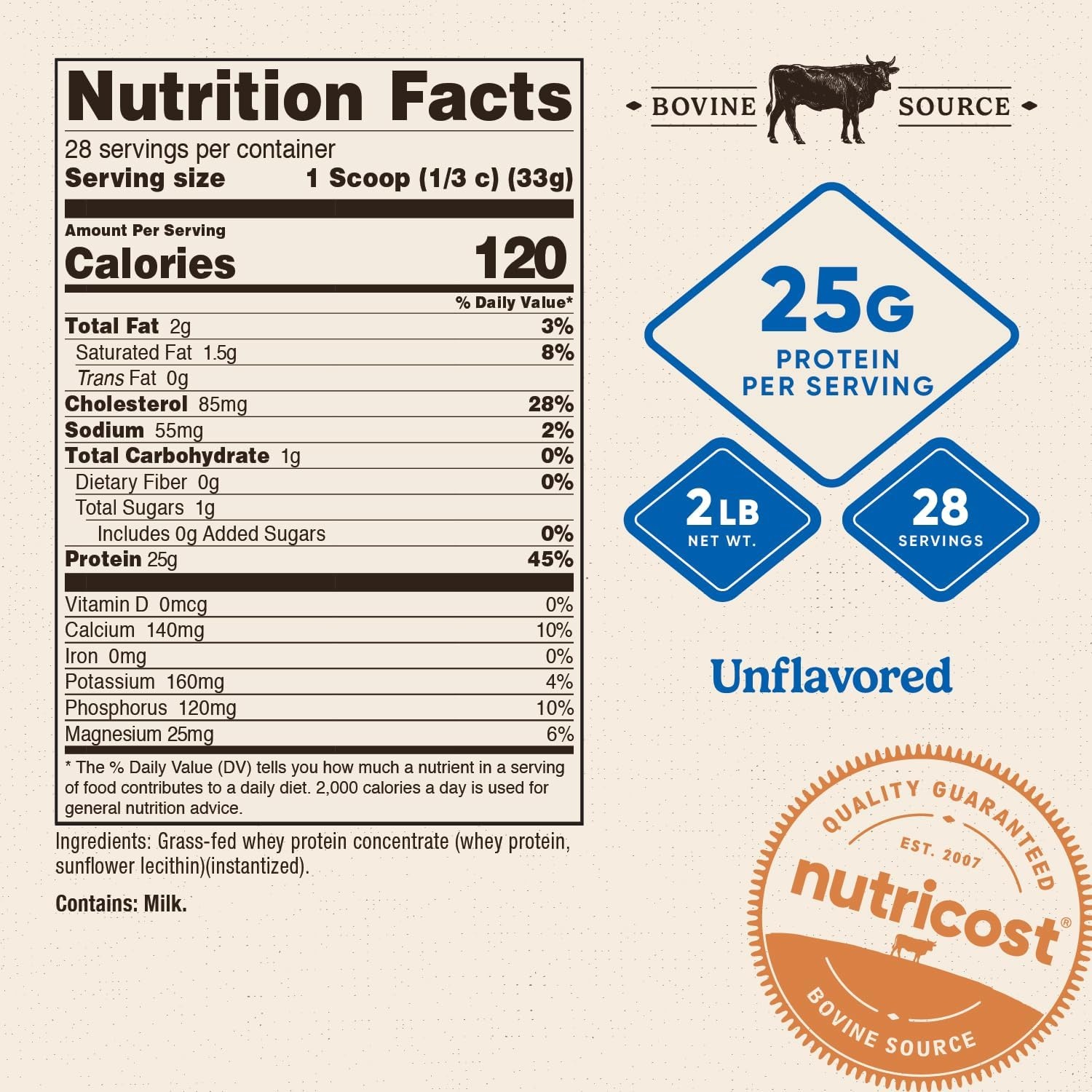 image:imageNutricost GrassFed Whey Protein Concentrate Powder Chocolate 5LBSUnflavored