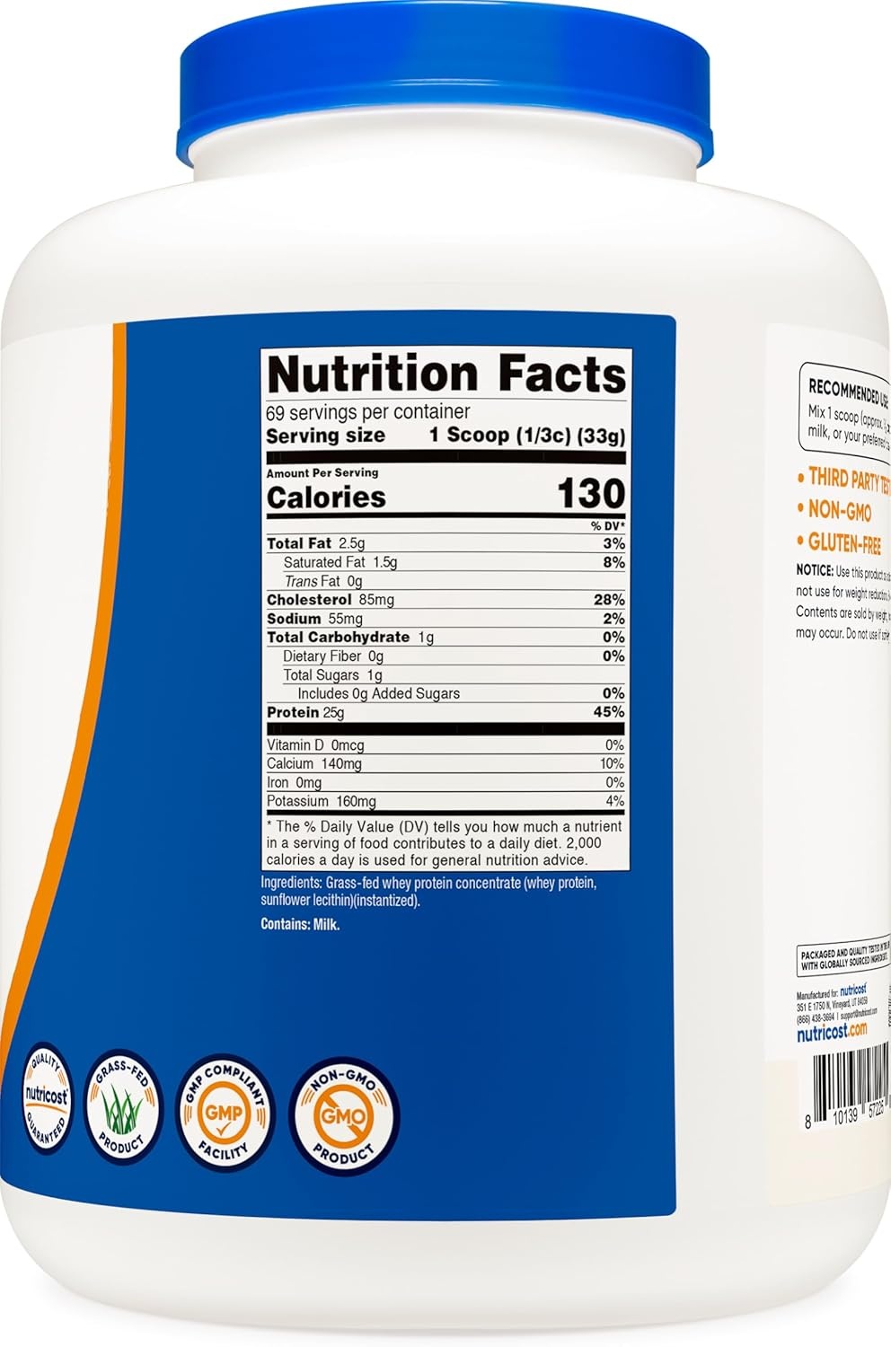 image:imageNutricost GrassFed Whey Protein Concentrate Powder Chocolate 5LBSUnflavored