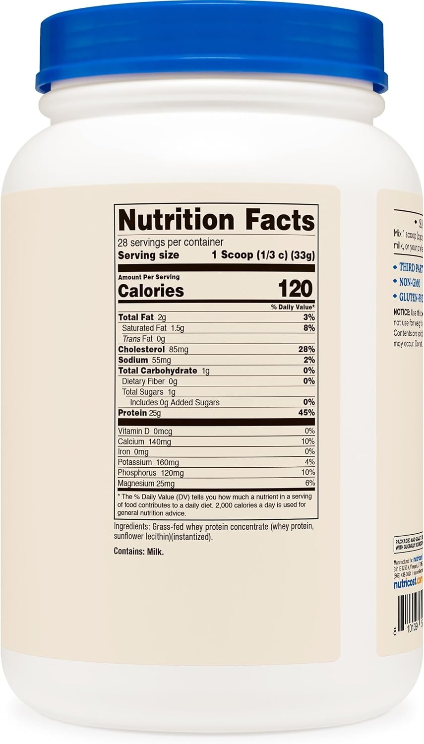 image:imageNutricost GrassFed Whey Protein Concentrate Powder Chocolate 5LBSUnflavored
