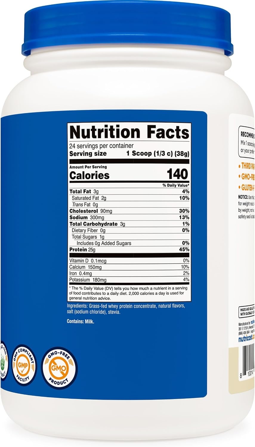 image:imageNutricost GrassFed Whey Protein Concentrate Powder Chocolate 5LBSVanilla