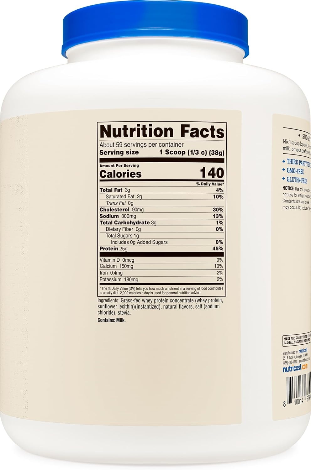 image:imageNutricost GrassFed Whey Protein Concentrate Powder Chocolate 5LBSVanilla