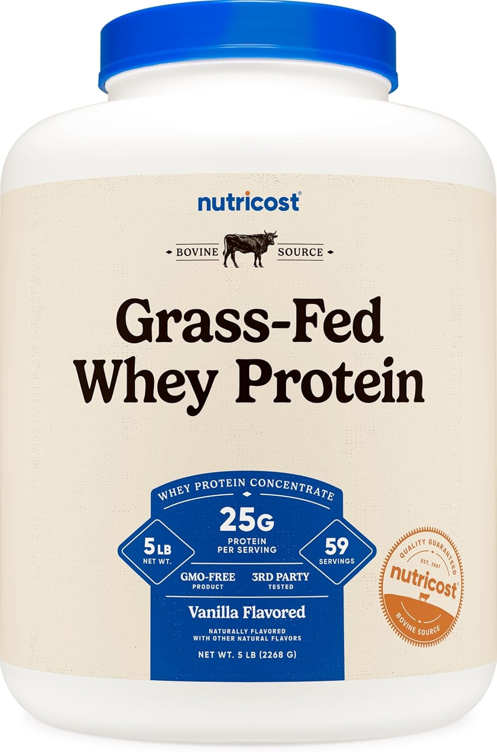 image:imageNutricost GrassFed Whey Protein Concentrate Powder Chocolate 5LBSVanilla
