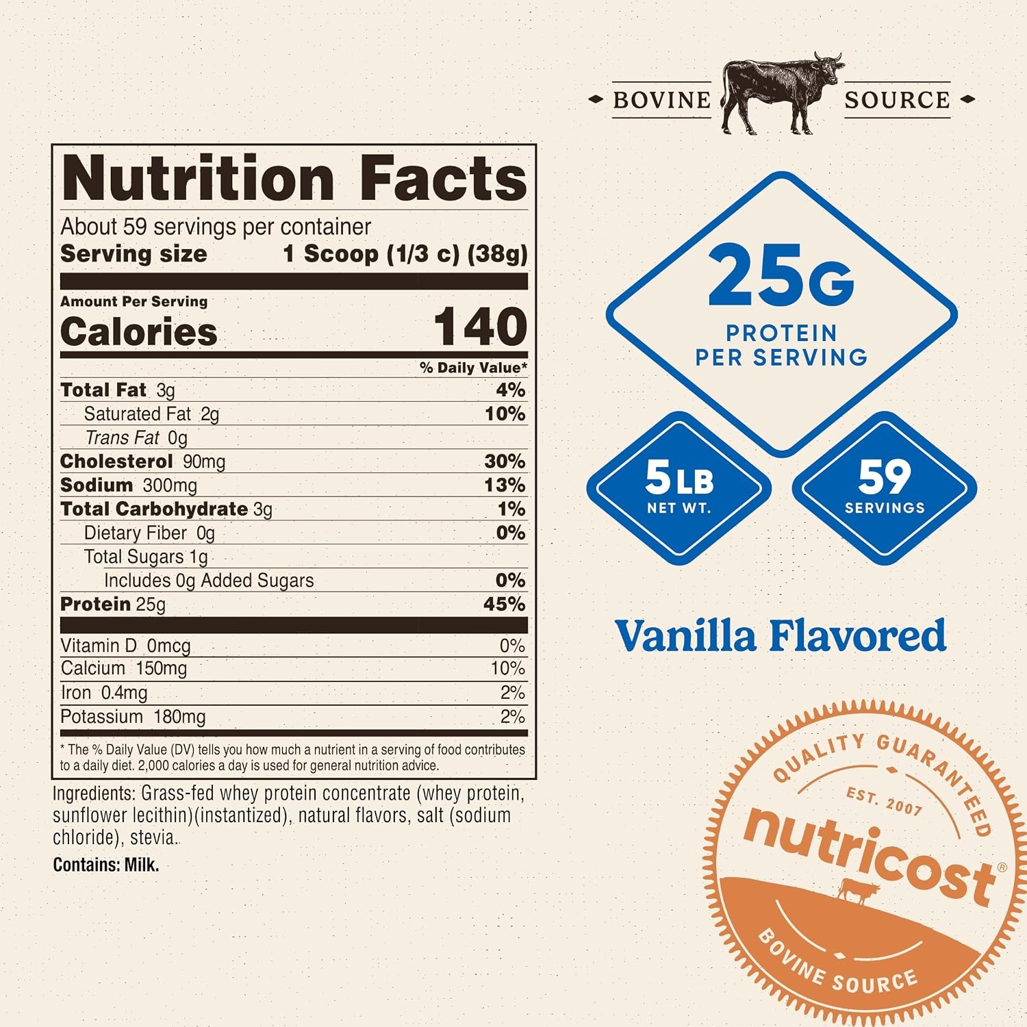 image:imageNutricost GrassFed Whey Protein Concentrate Powder Chocolate 5LBSVanilla