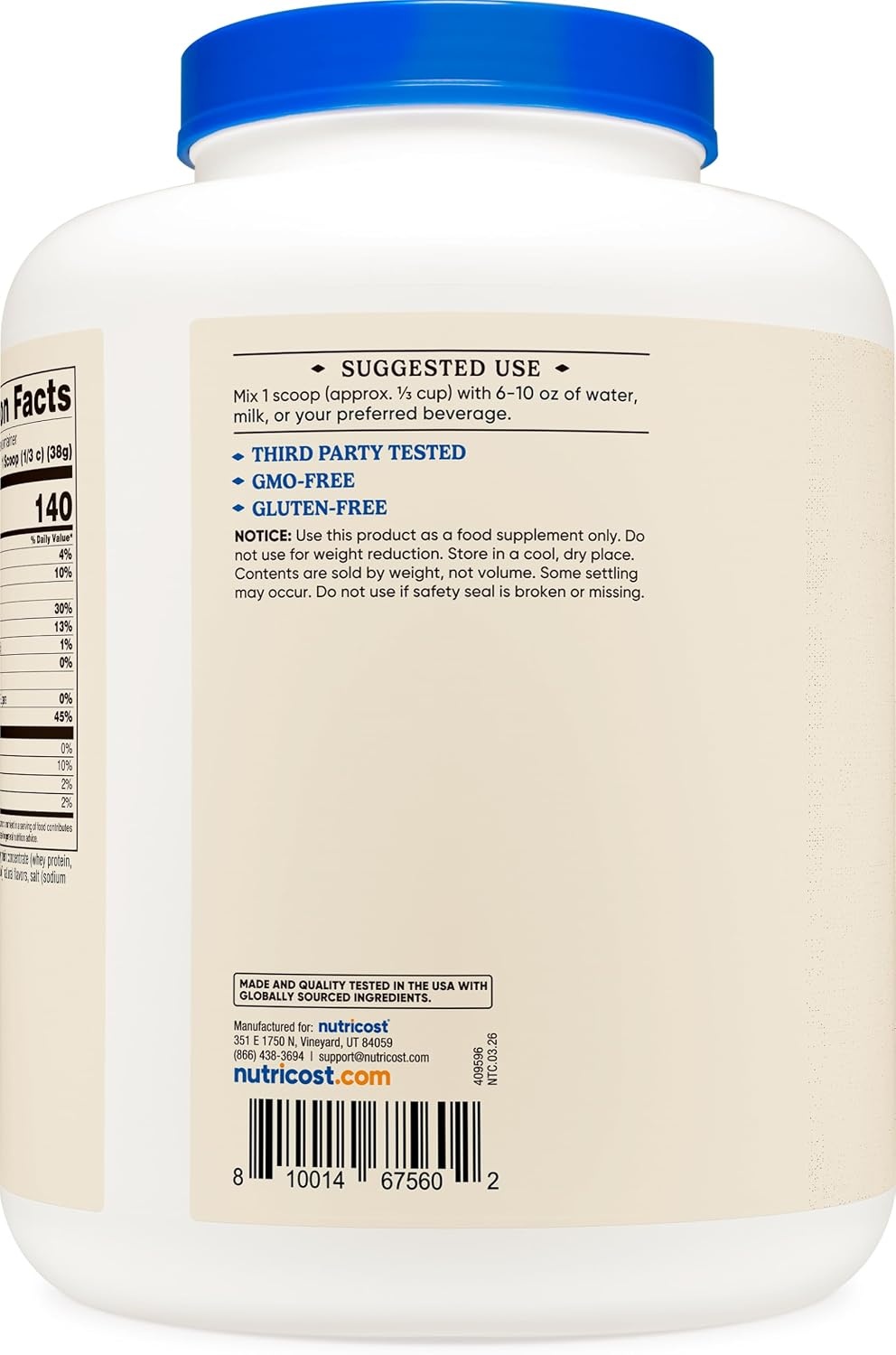 image:imageNutricost GrassFed Whey Protein Concentrate Powder Chocolate 5LBSVanilla