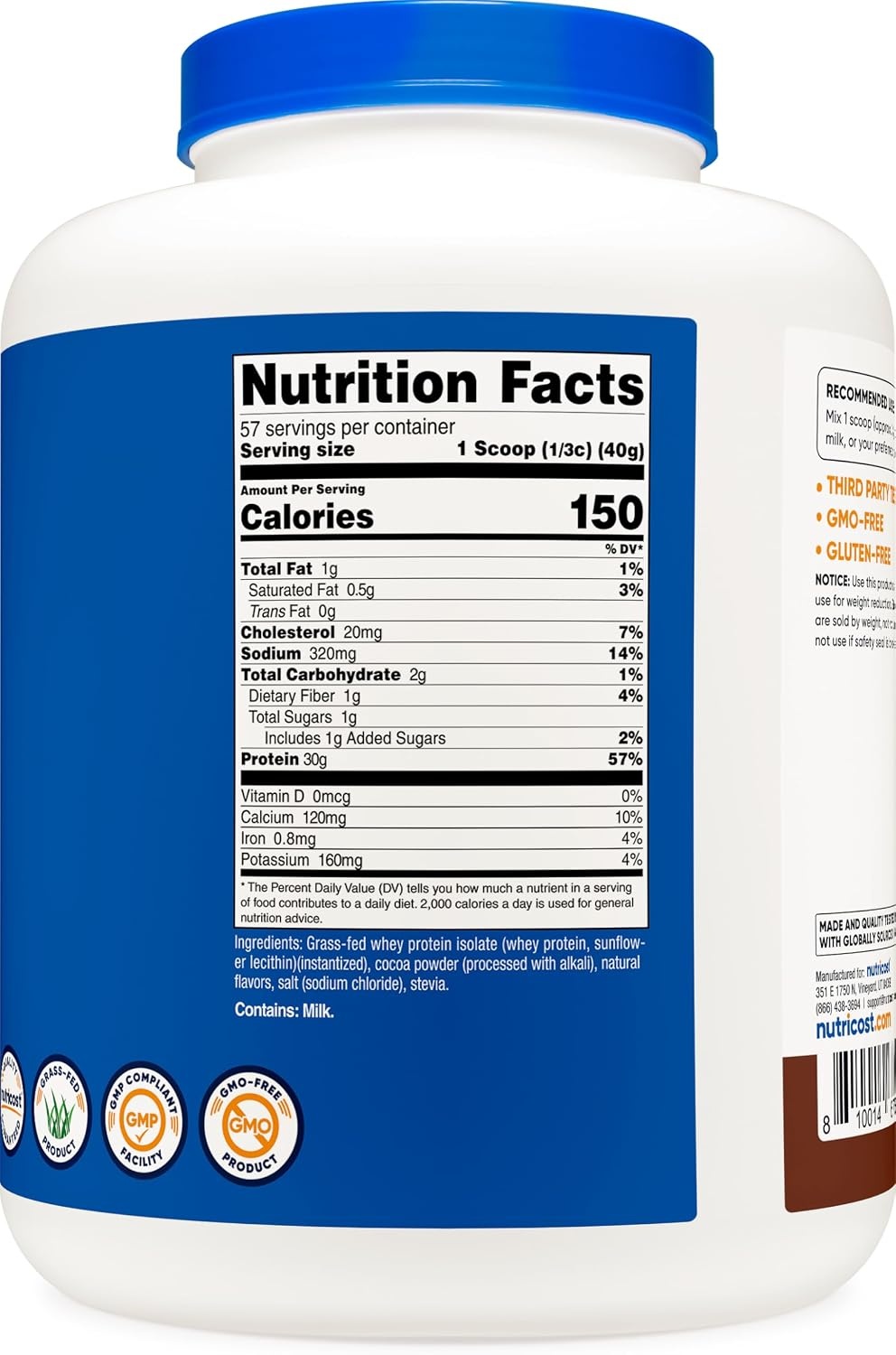 image:imageNutricost GrassFed Whey Protein Isolate Vanilla 5LBSChocolate
