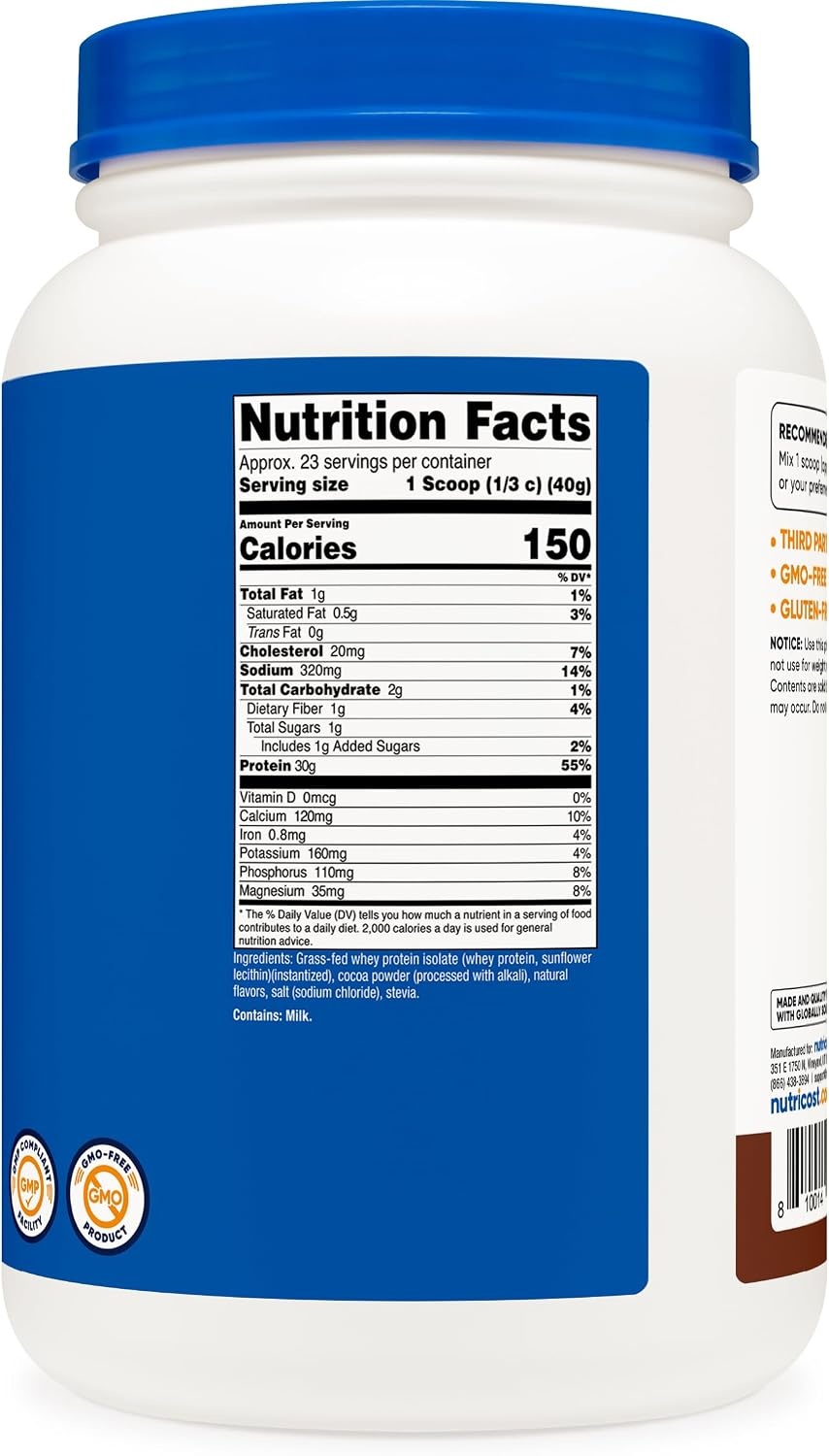 image:imageNutricost GrassFed Whey Protein Isolate Vanilla 5LBSChocolate