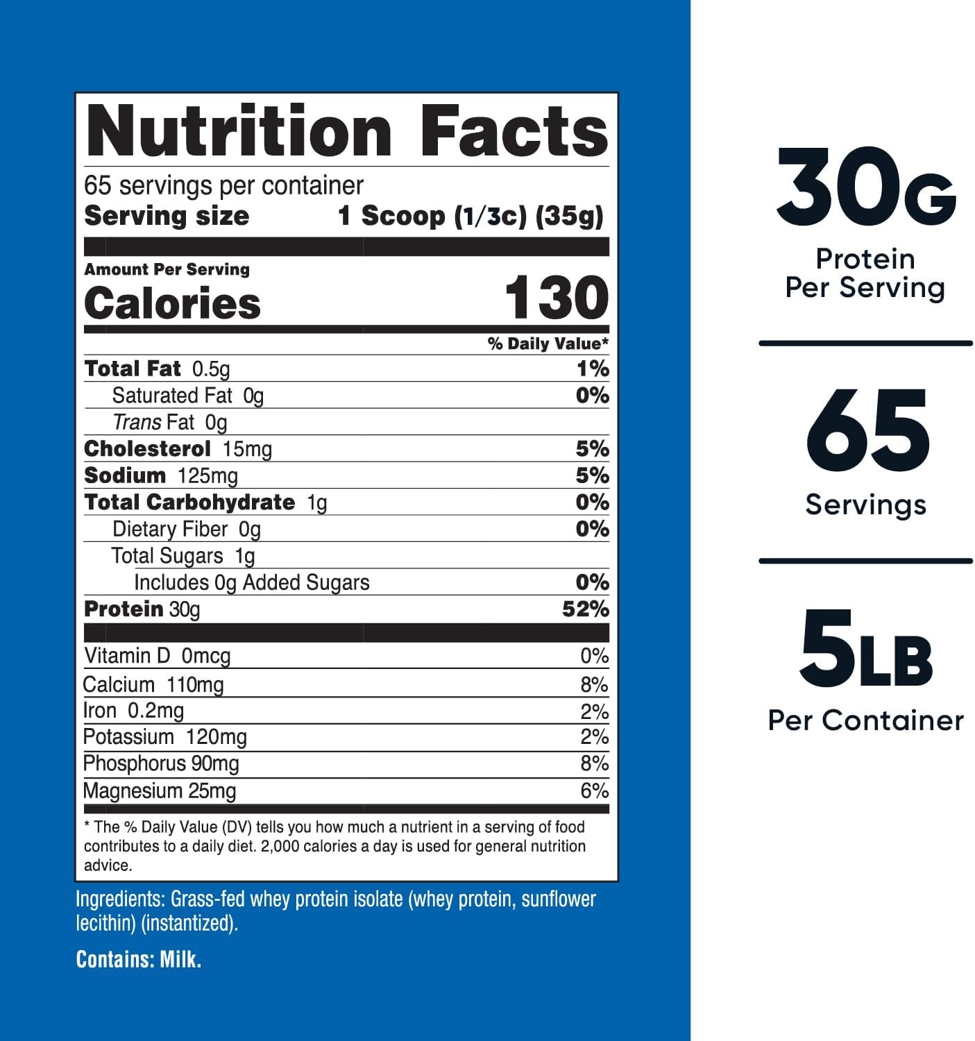 image:imageNutricost GrassFed Whey Protein Isolate Vanilla 5LBSUnflavored