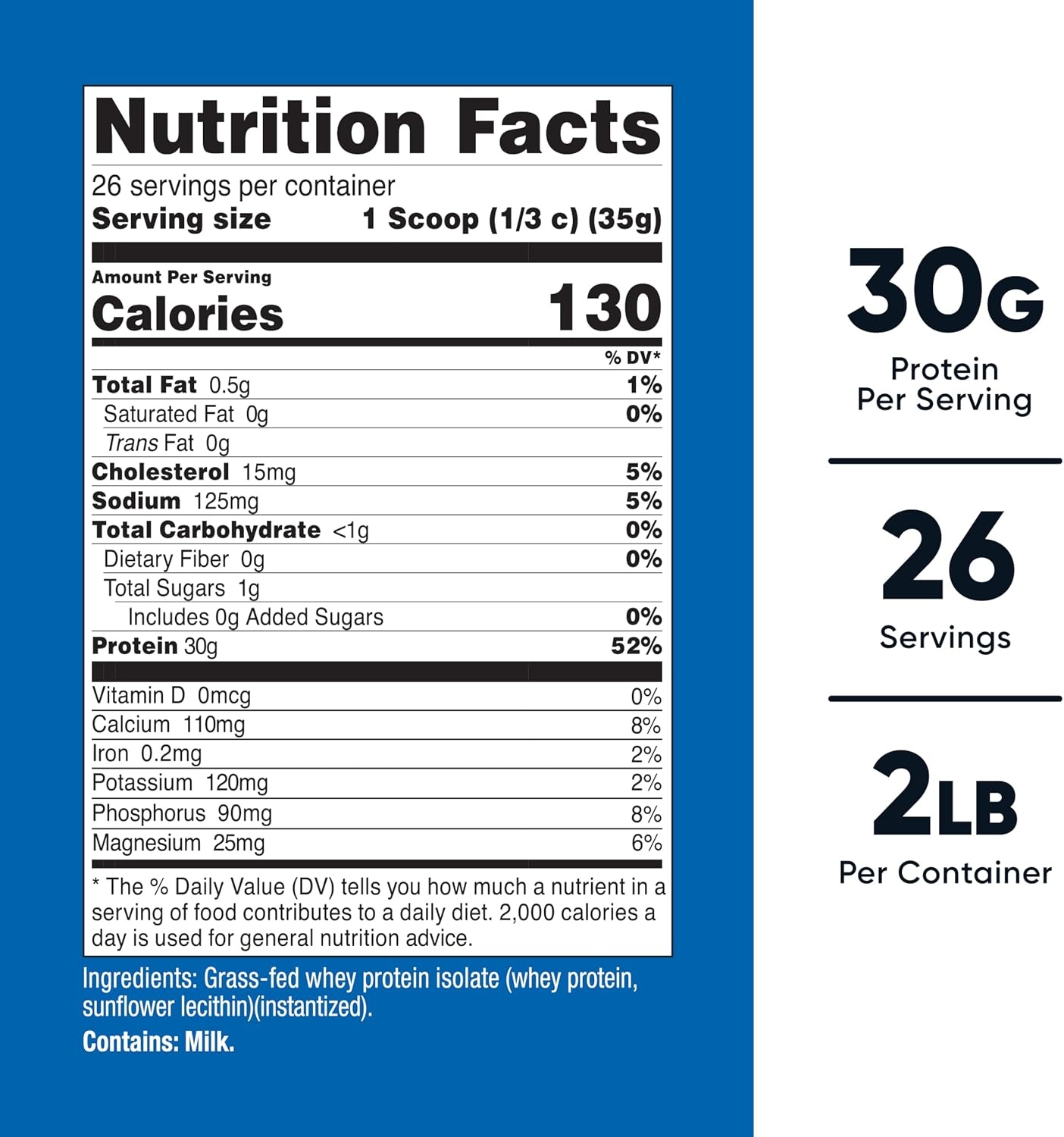 image:imageNutricost GrassFed Whey Protein Isolate Vanilla 5LBSUnflavored