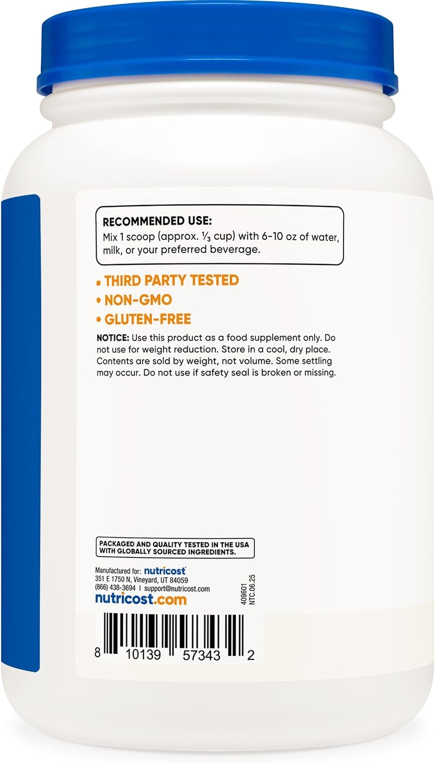 image:imageNutricost GrassFed Whey Protein Isolate Vanilla 5LBSUnflavored