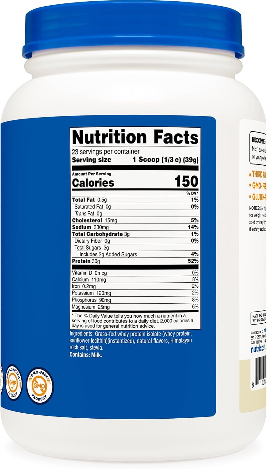 image:imageNutricost GrassFed Whey Protein Isolate Vanilla 5LBSVanilla
