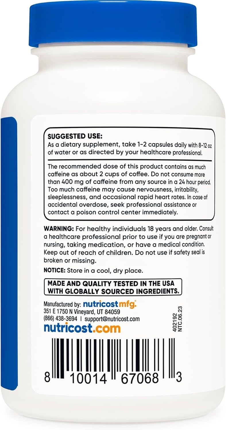 image:imageNutricost Guarana 1000mg Per Serving 150 Vegetarian Capsules 75 Servings150 Count Pack of 1