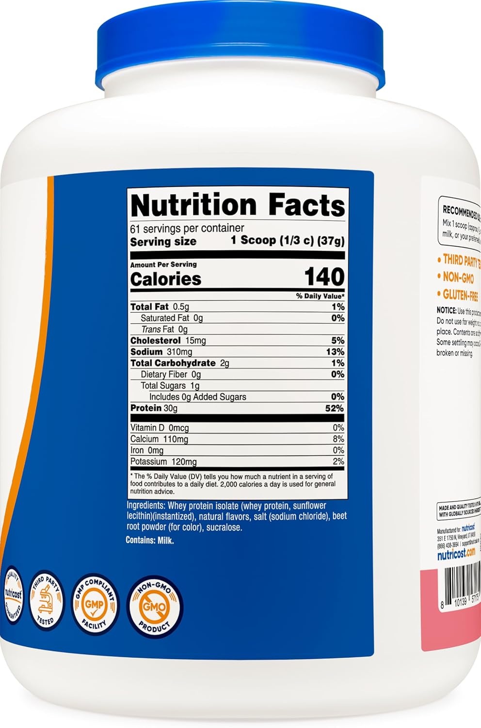 image:imageNutricost Isolate Whey Protein Powder Vanilla 5 poundsStrawberry