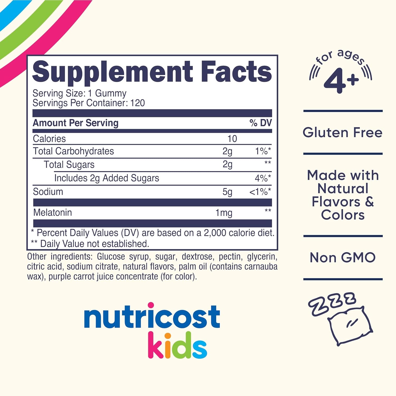 image:imageNutricost Kids Melatonin Gummies 1mg 120 Gummies120 Count Pack of 1