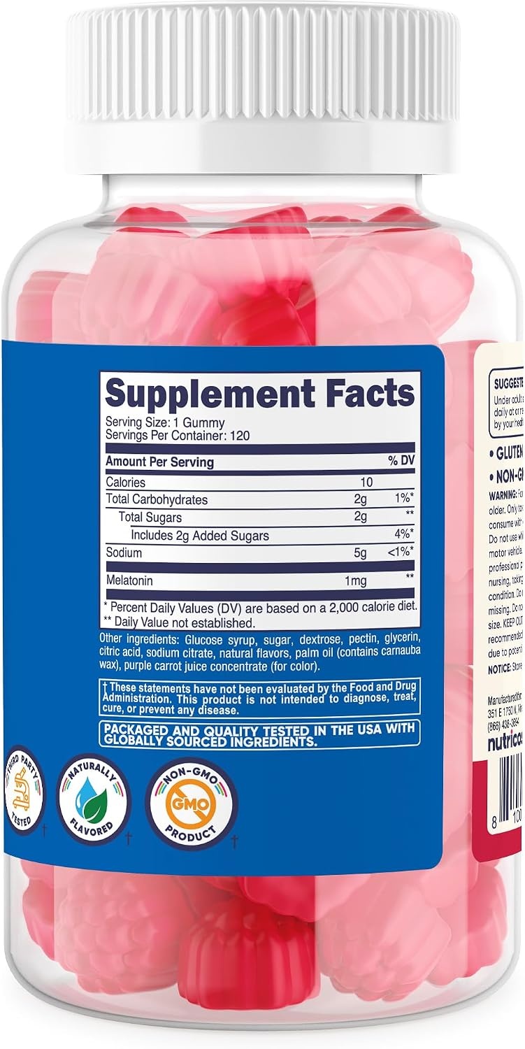 image:imageNutricost Kids Melatonin Gummies 1mg 120 Gummies120 Count Pack of 1