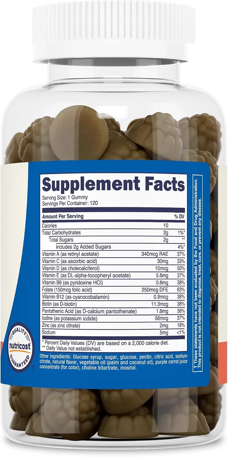 image:imageNutricost Kids Multivitamin Gummies Mixed Berry 120 Servings Gluten Free