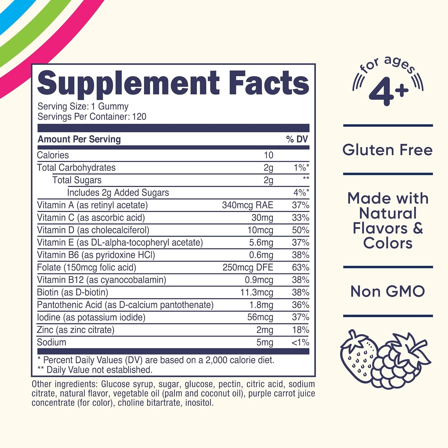 image:imageNutricost Kids Multivitamin Gummies Mixed Berry 120 Servings Gluten Free