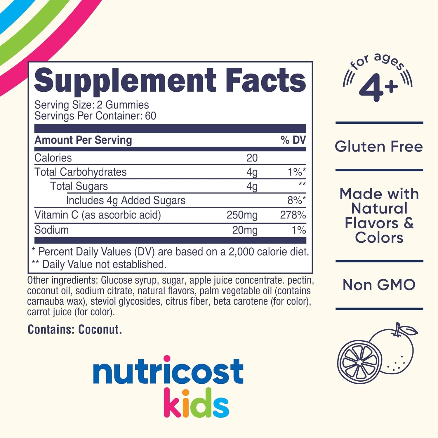 image:imageNutricost Kids Vitamin C Gummies 250mg 120 Gummies GlutenFree