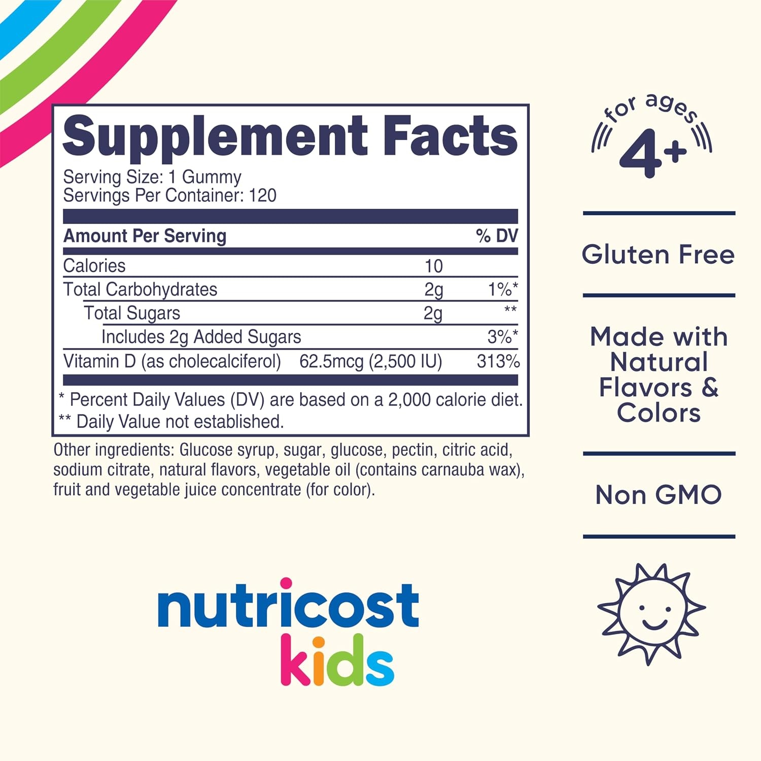 image:imageNutricost Kids Vitamin D3 Gummies 2500 IU 625mcg 120 Gummies