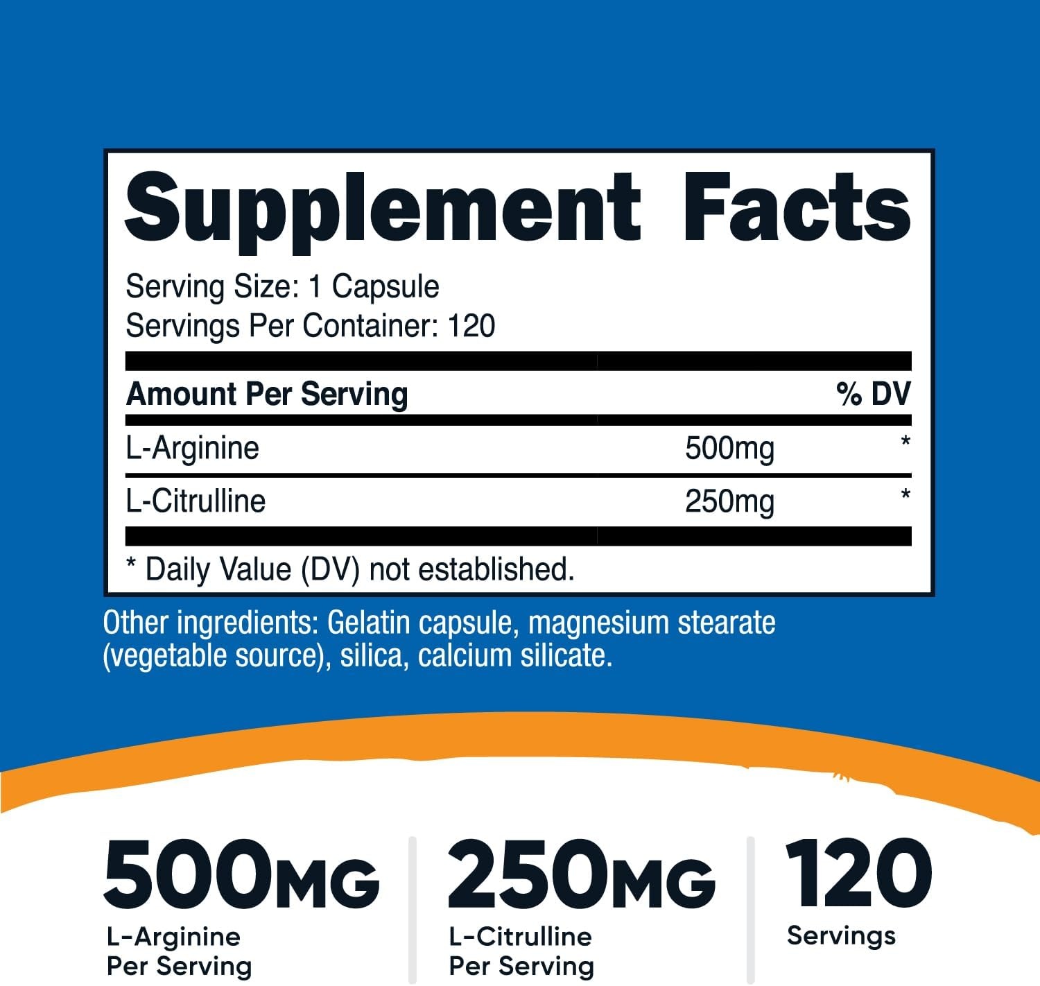 image:imageNutricost LArginine LCitrulline Complex 750mg 240 Capsules NonGMO120 Count Pack of 1