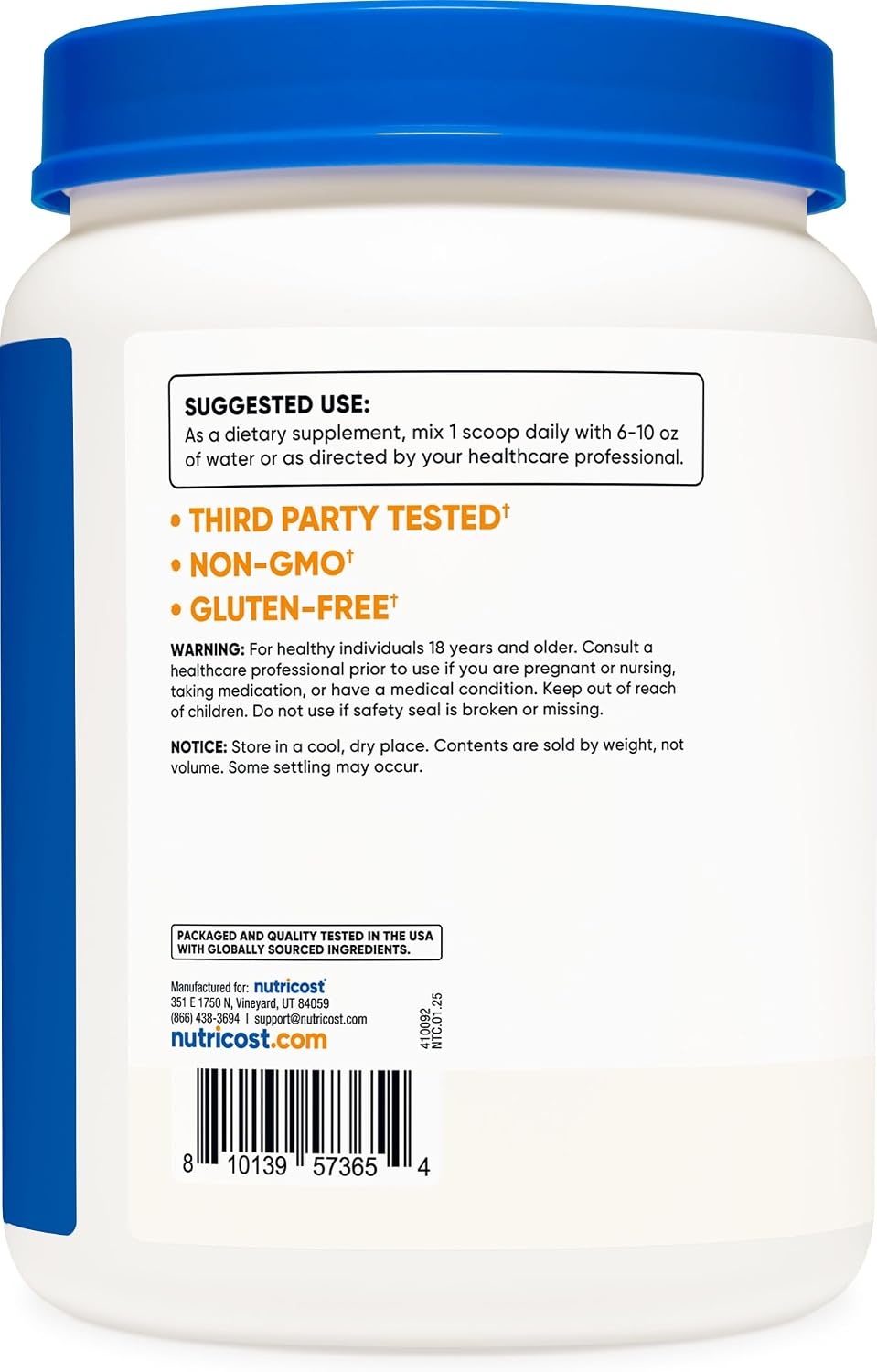 image:imageNutricost LArginine Powder 1KG Pure LArginine 5g Per Serving22 Pound Pack of 1