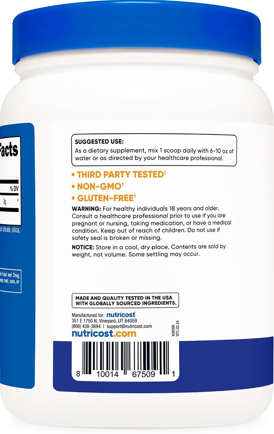image:imageNutricost LCitrulline Malate Powder 21 12KGBlue Raspberry