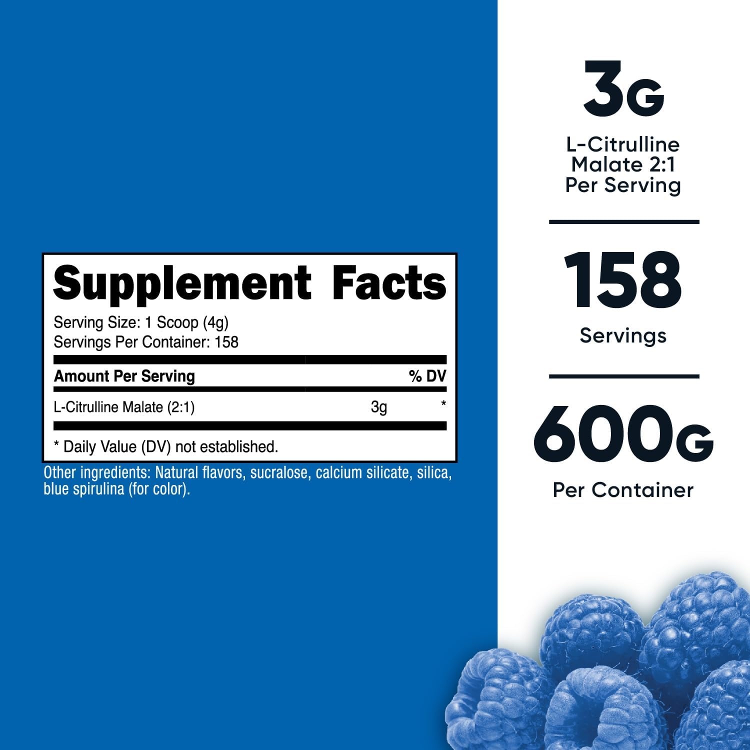 image:imageNutricost LCitrulline Malate Powder 21 12KGBlue Raspberry