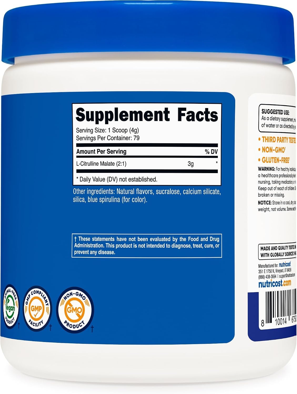 image:imageNutricost LCitrulline Malate Powder 21 12KGBlue Raspberry