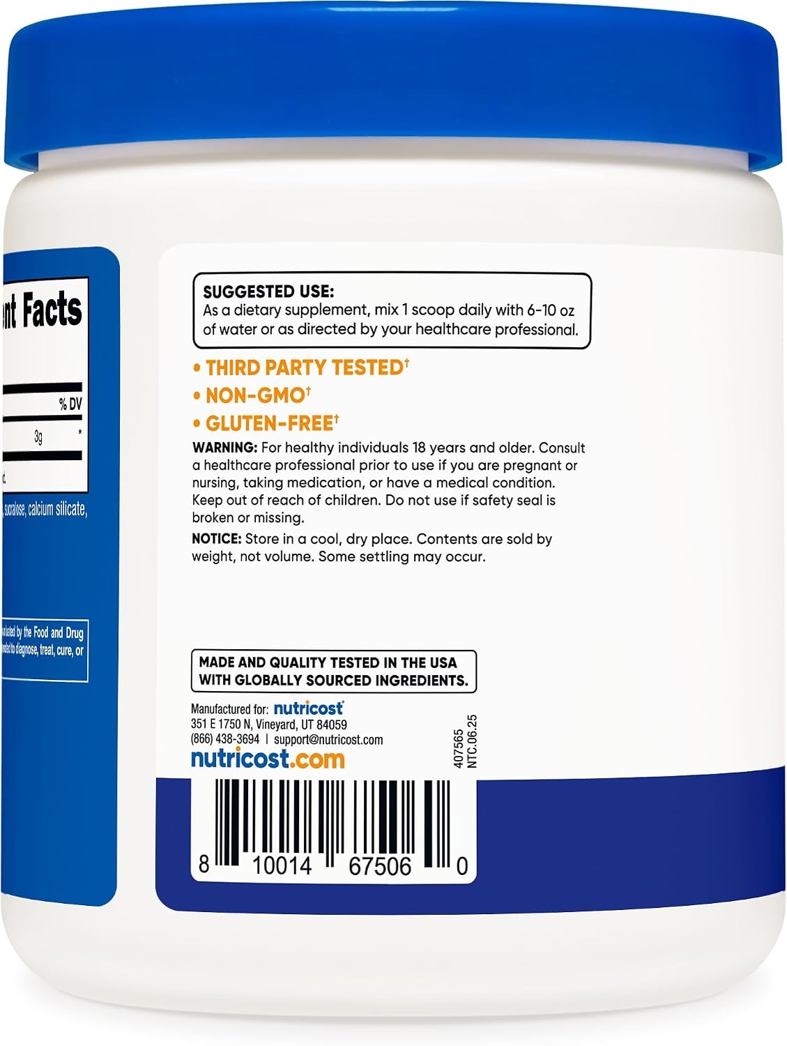 image:imageNutricost LCitrulline Malate Powder 21 12KGBlue Raspberry