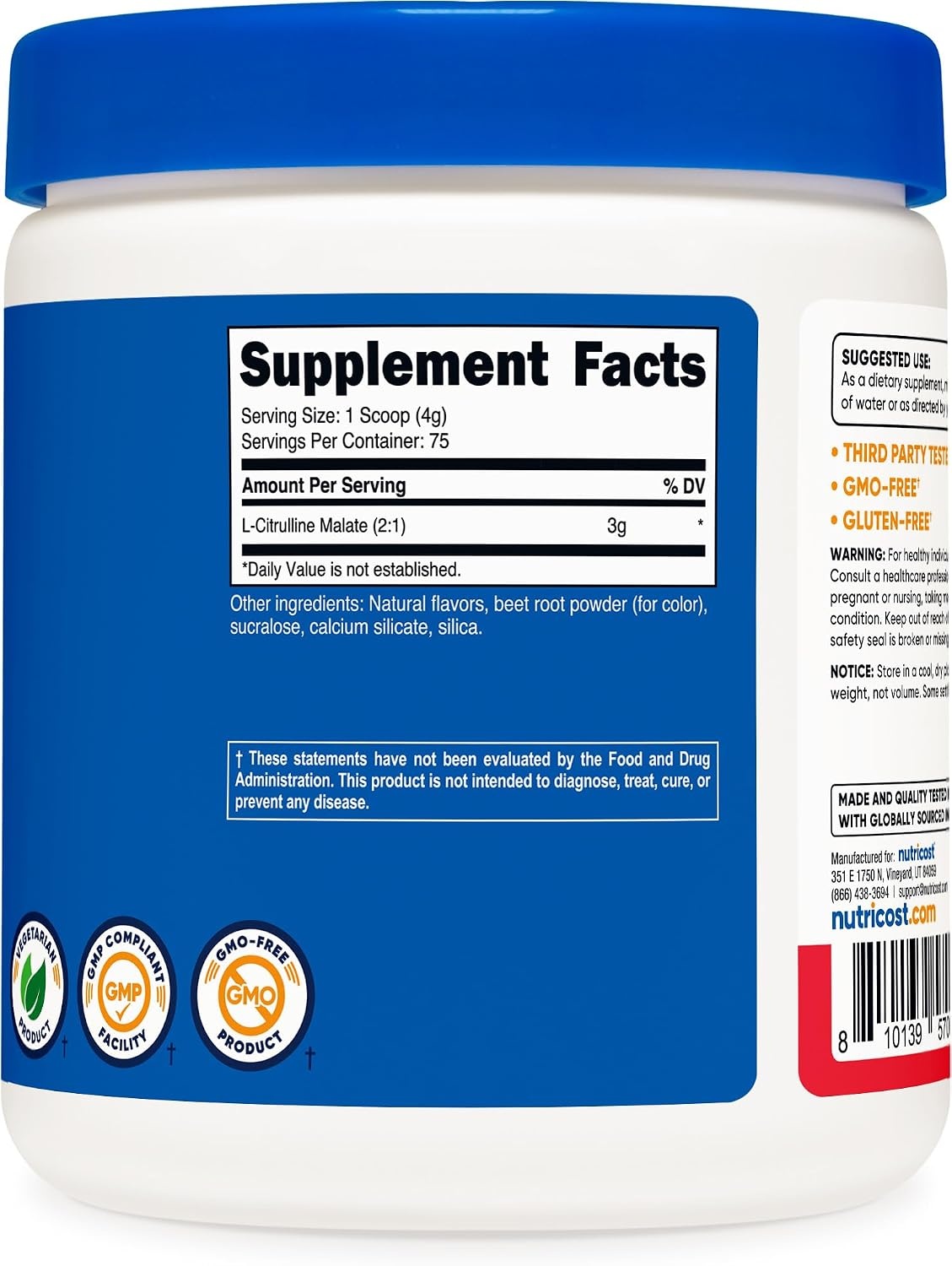 image:imageNutricost LCitrulline Malate Powder 21 12KGFruit Punch