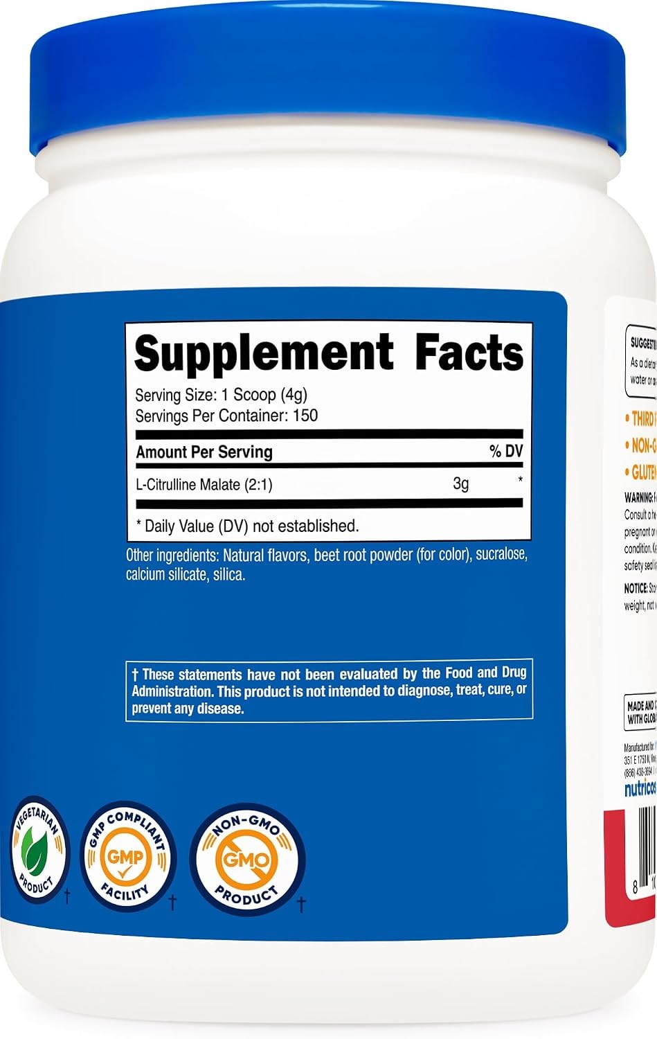 image:imageNutricost LCitrulline Malate Powder 21 12KGStrawberry Kiwi