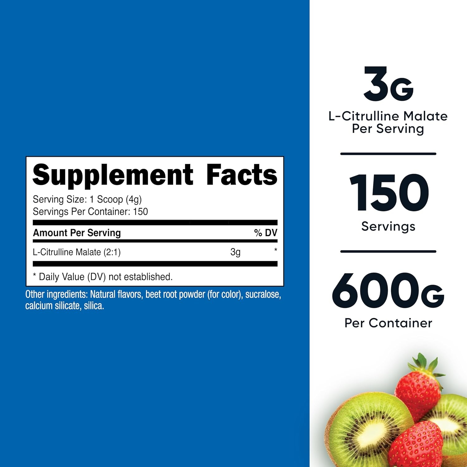 image:imageNutricost LCitrulline Malate Powder 21 12KGStrawberry Kiwi