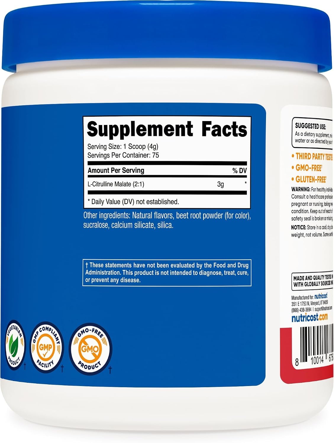 image:imageNutricost LCitrulline Malate Powder 21 12KGStrawberry Kiwi
