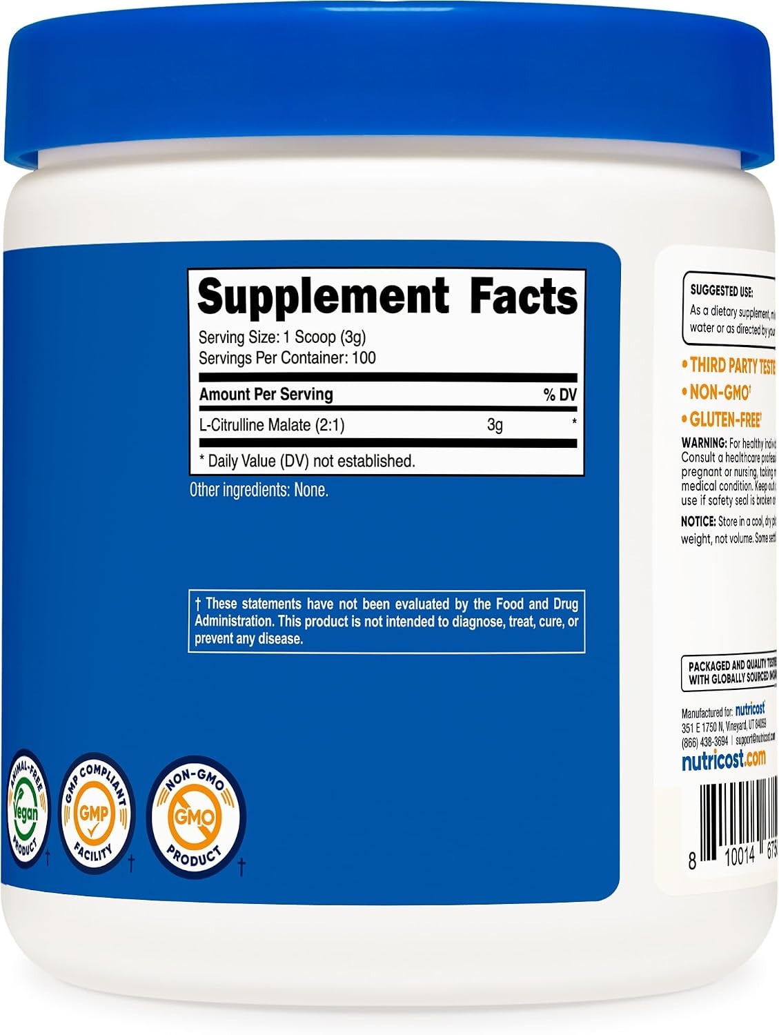 image:imageNutricost LCitrulline Malate Powder 21 12KGUnflavored