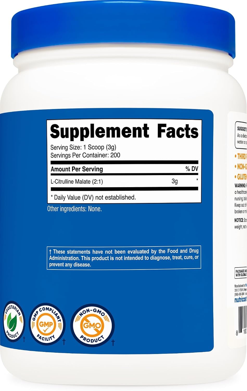 image:imageNutricost LCitrulline Malate Powder 21 12KGUnflavored