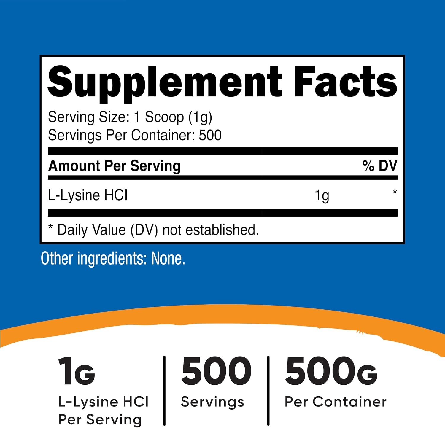 image:imageNutricost LLysine Powder 500 Grams Pure LLysine NonGMO Gluten Free112 Pound Pack of 1