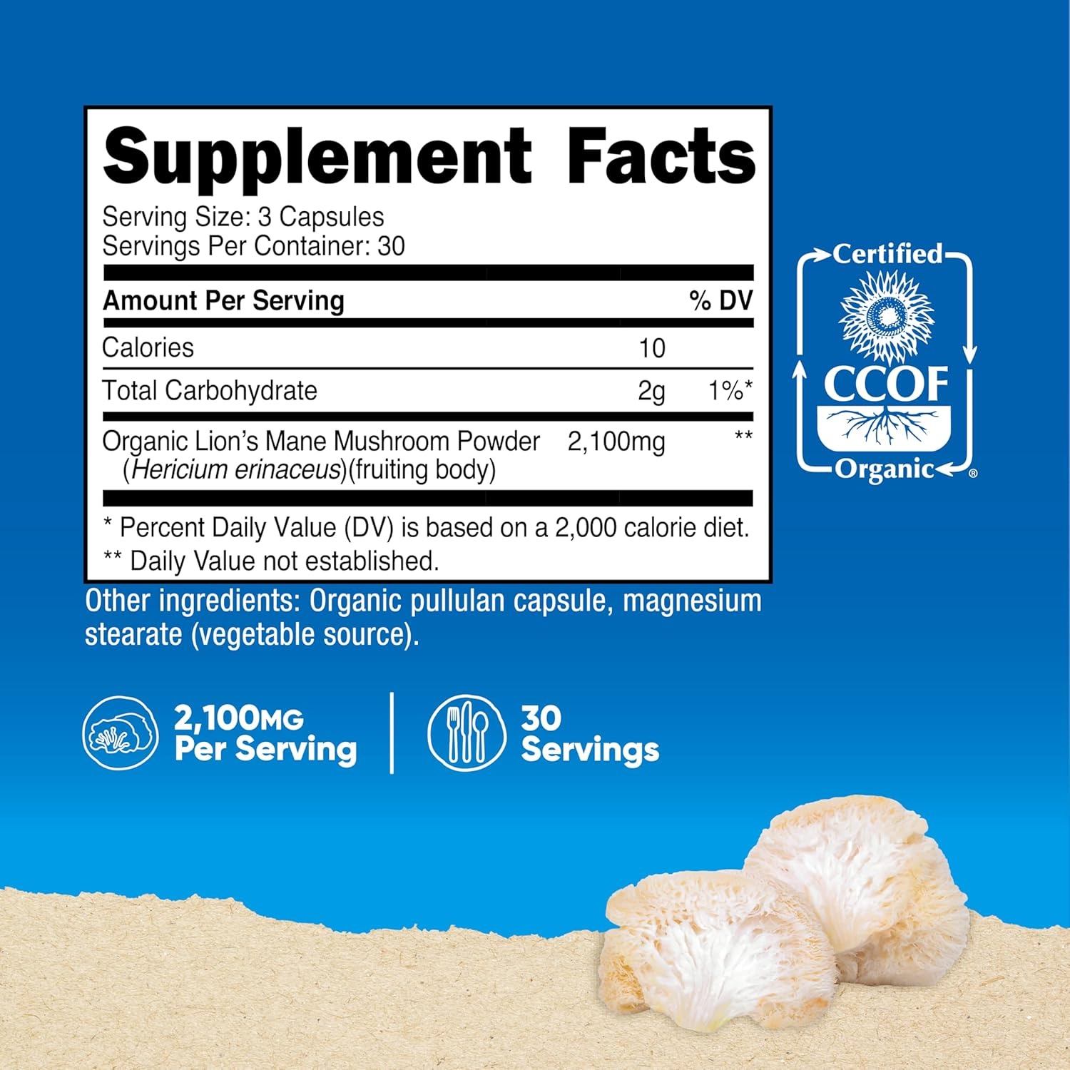 image:imageNutricost Lions Mane Mushroom Capsules 2100mg 90 Capsules 30 Servings90 Count Pack of 1
