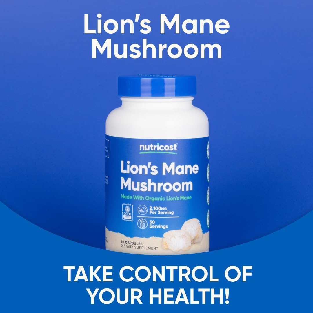 image:imageNutricost Lions Mane Mushroom Capsules 2100mg 90 Capsules 30 Servings90 Count Pack of 1