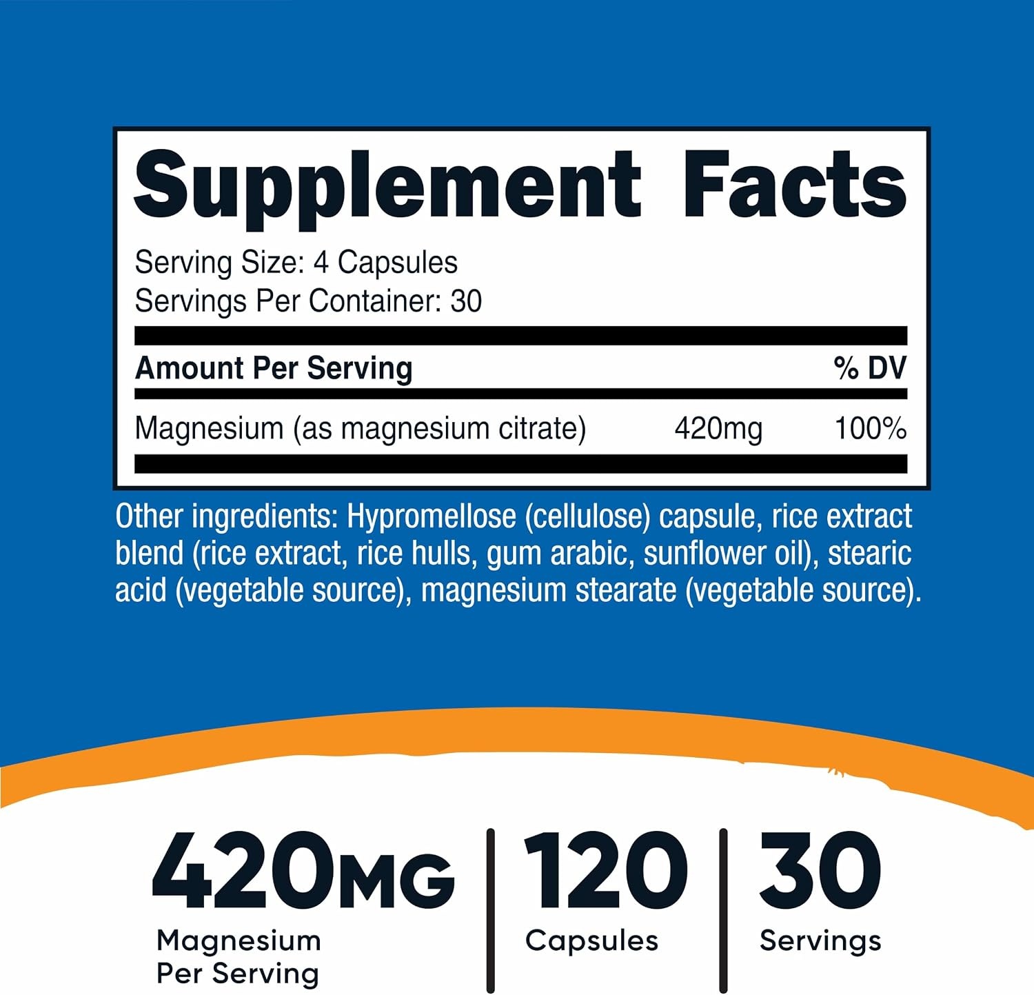 image:imageNutricost Magnesium Citrate 420mg 120 Veggie Capsules 60 Servings120 Count Pack of 1