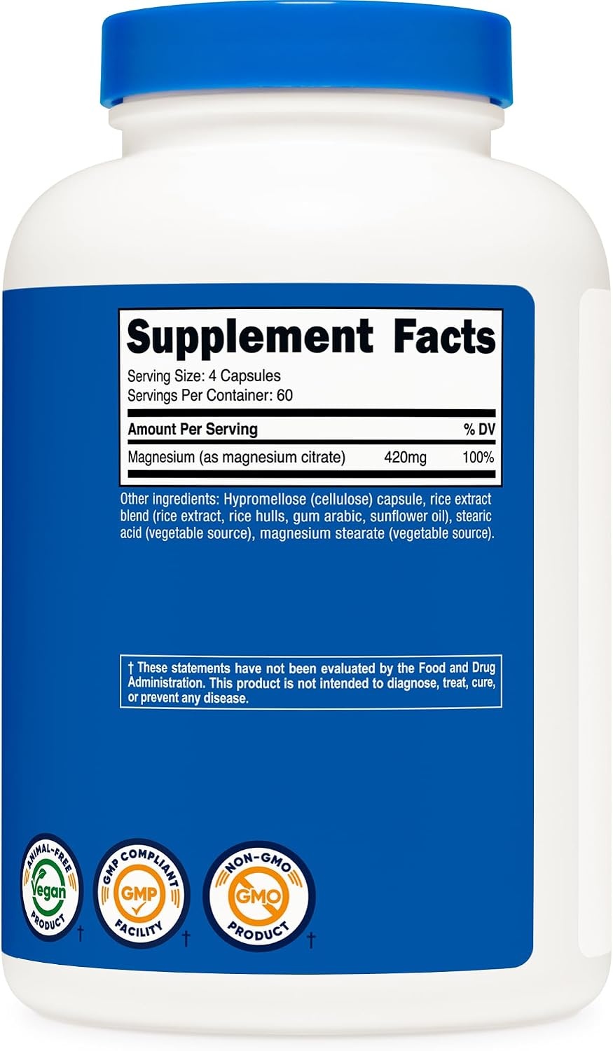 image:imageNutricost Magnesium Citrate 420mg 120 Veggie Capsules 60 Servings240 Count Pack of 2