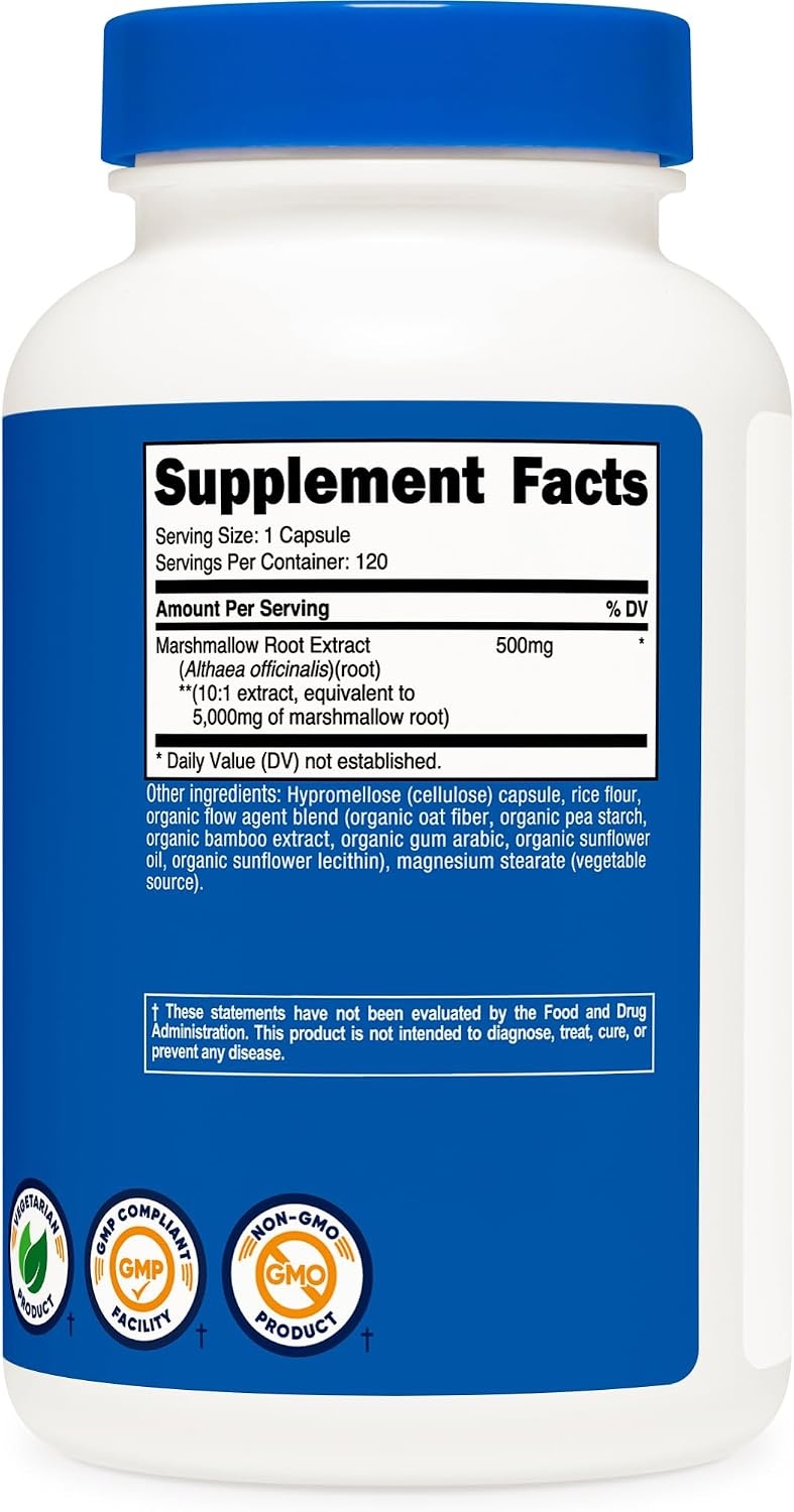 image:imageNutricost Marshmallow Root 120 Capsules for 120 Servings Per Bottle