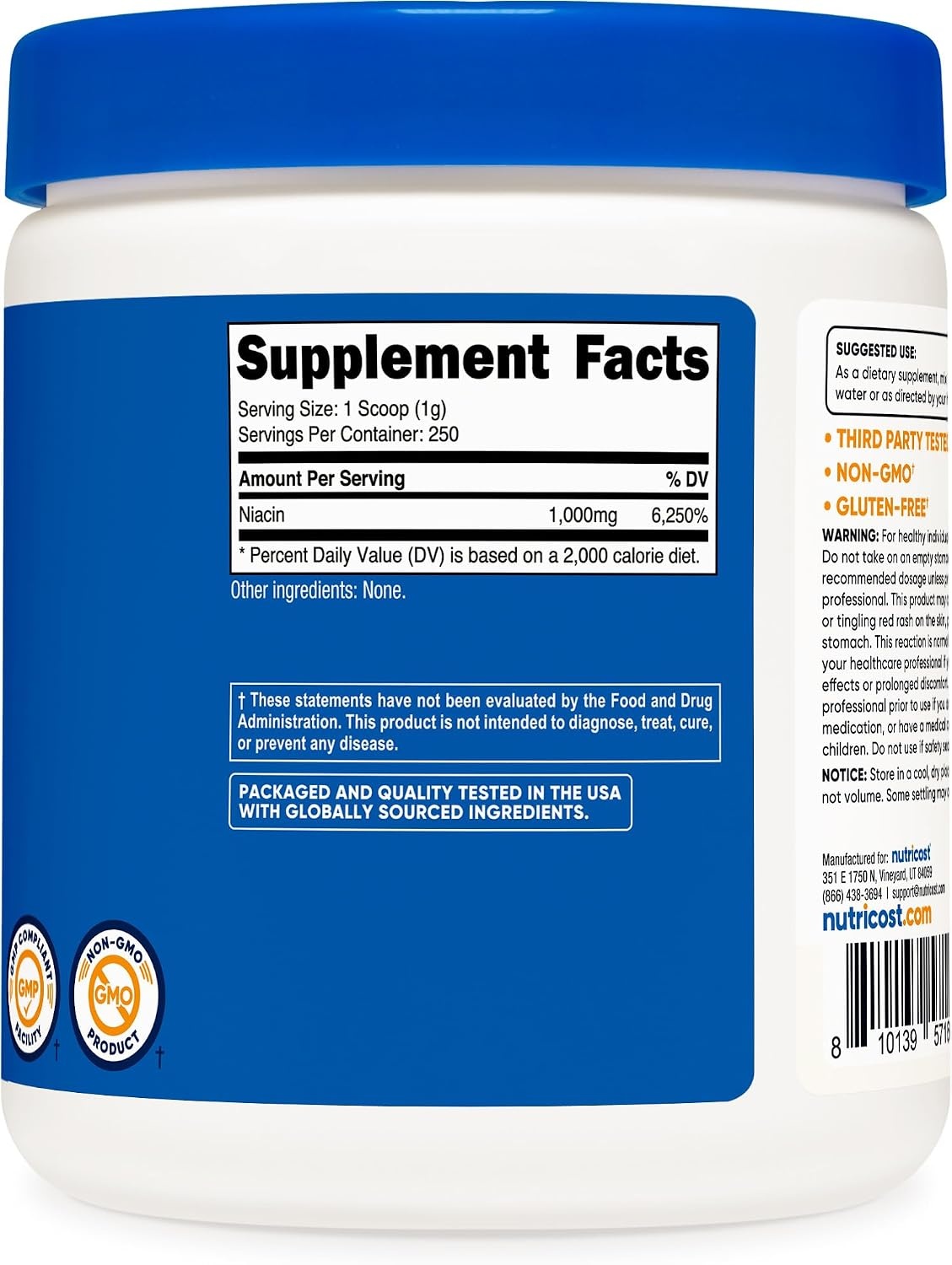 image:imageNutricost Niacin Vitamin B3 Powder 250 Grams May Cause Flush882 Ounce Pack of 2