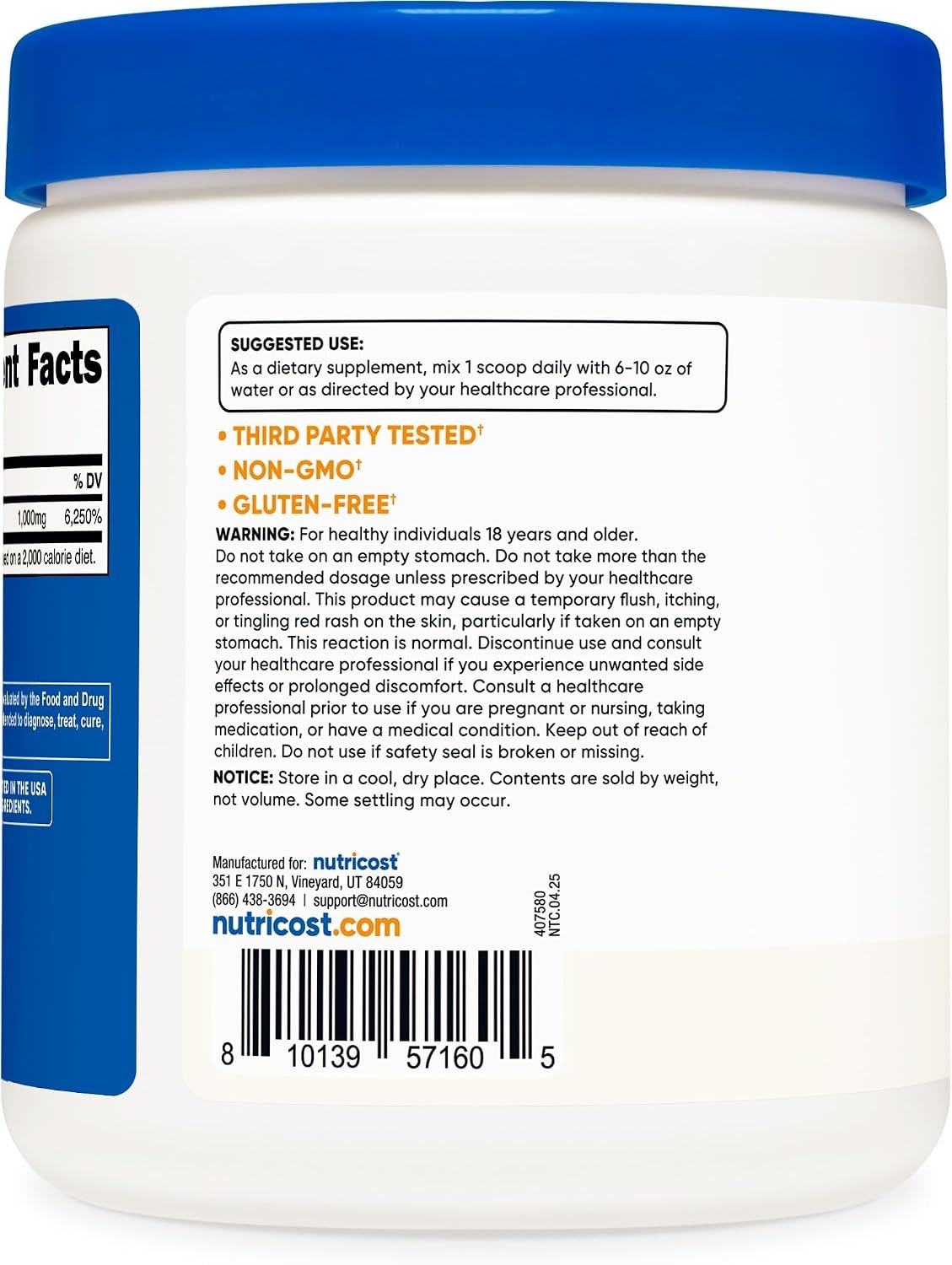 image:imageNutricost Niacin Vitamin B3 Powder 250 Grams May Cause Flush882 Ounce Pack of 2