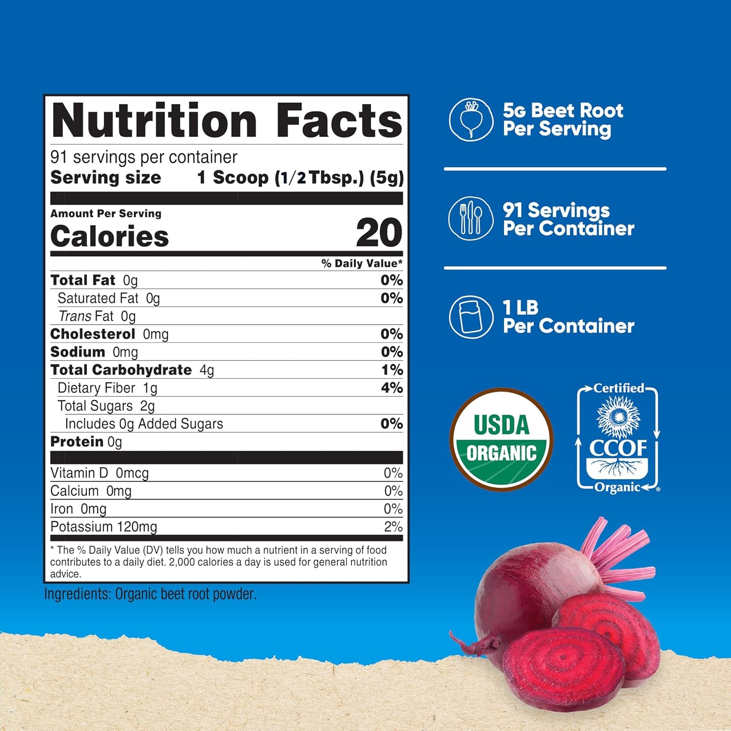 image:imageNutricost Organic Beet Root Powder 1 LB Certified USDA Organic1 Pound Pack of 2