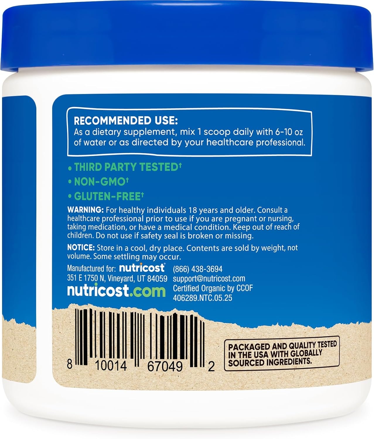 image:imageNutricost Organic Lions Mane Mushroom Powder 4oz Certified USDA Organic4 Ounce Pack of 1