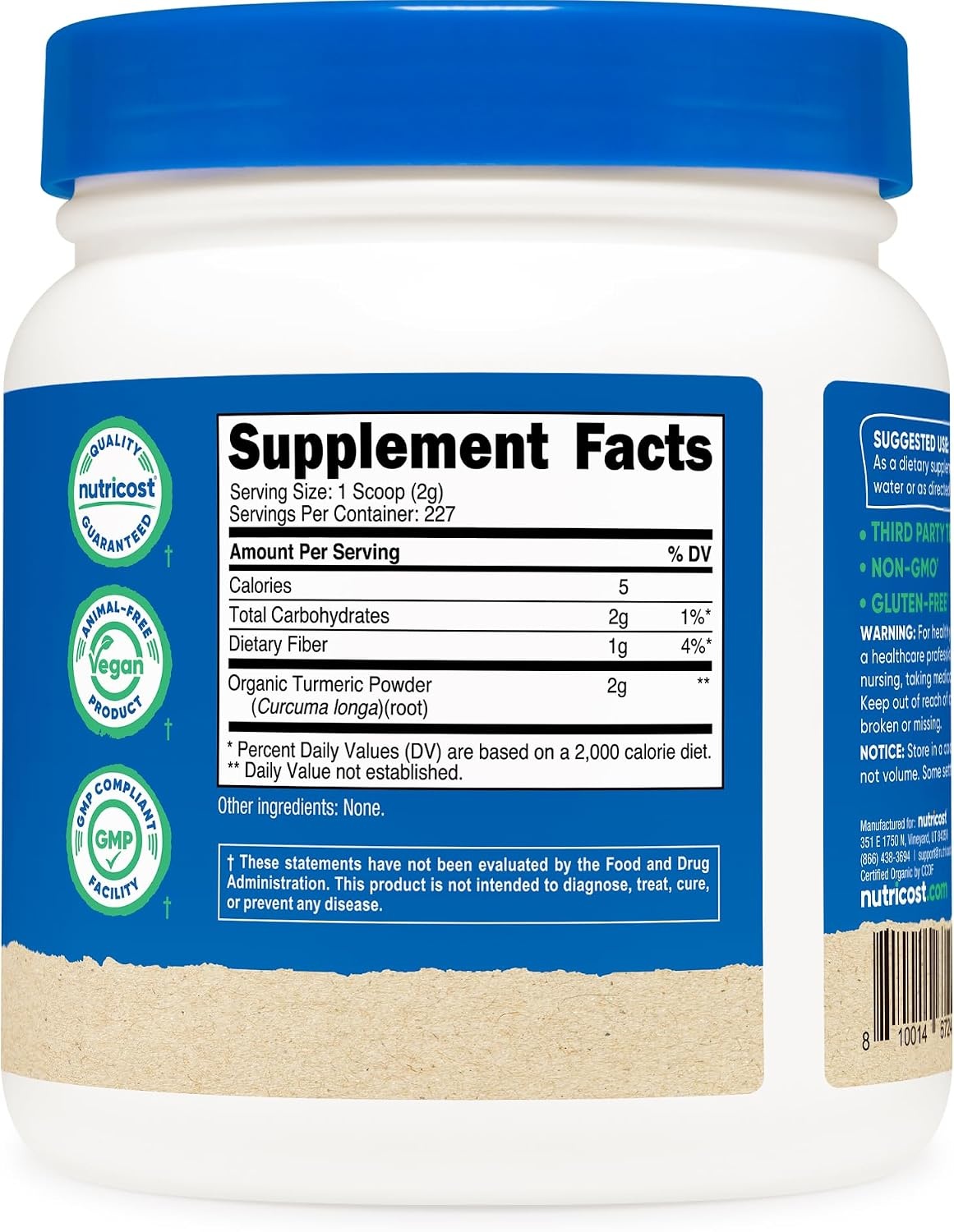 image:imageNutricost Organic Turmeric Root Powder 1 LB 16oz Certified USDA Organic1 Pound Pack of 1