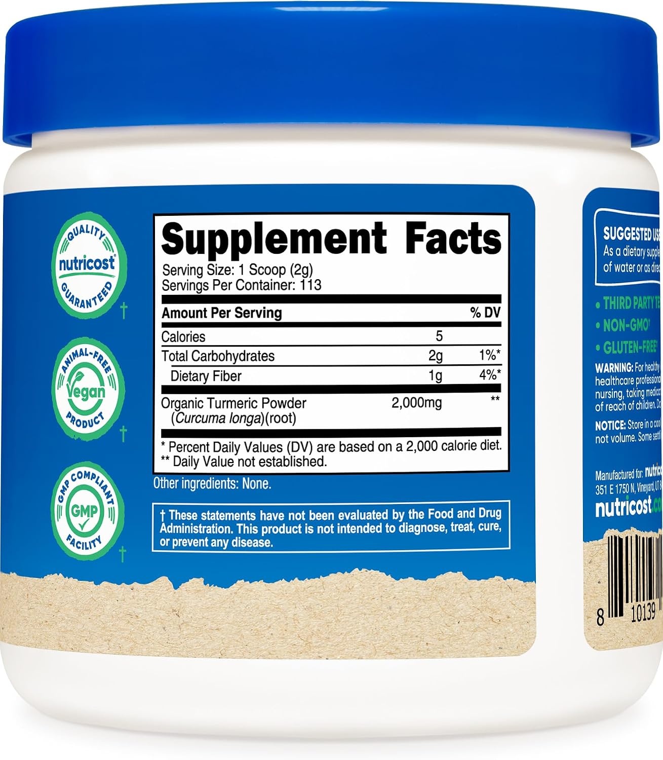 image:imageNutricost Organic Turmeric Root Powder 1 LB 16oz Certified USDA Organic81 Ounce Pack of 1