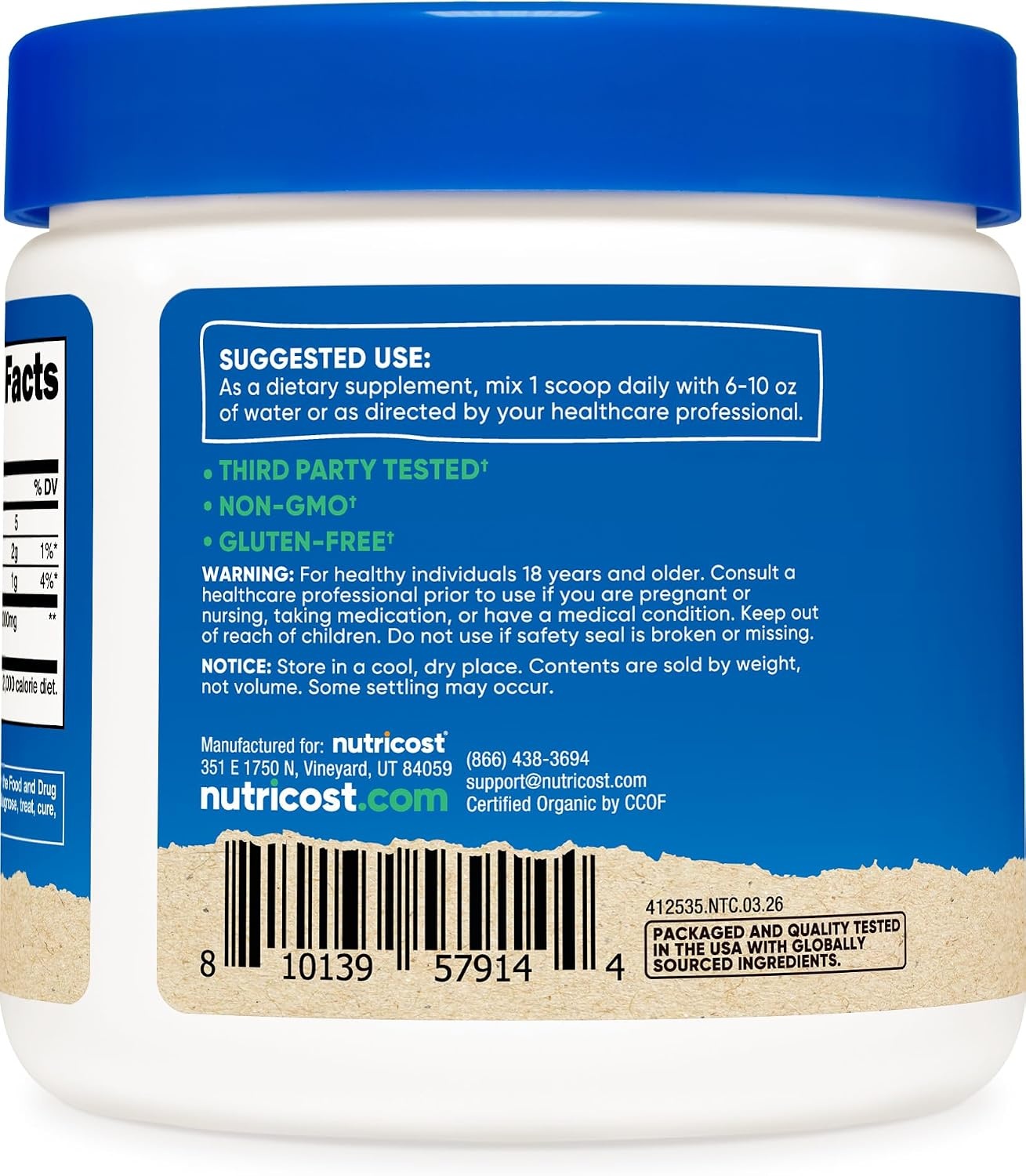 image:imageNutricost Organic Turmeric Root Powder 1 LB 16oz Certified USDA Organic81 Ounce Pack of 1